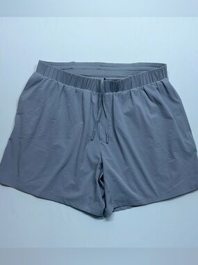 Lululemon Run Crew Ripstop Lined Short Mens Size Large 6" Inseam Gray
